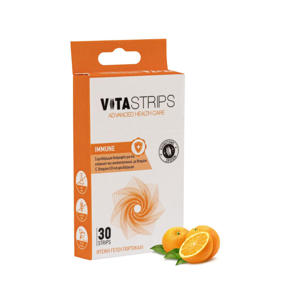 Vitastrips Immune Συμπλήρωμα Διατροφής για Ενίσχυση του Ανοσοποιητικού Συστήματος, 30τμχ - 